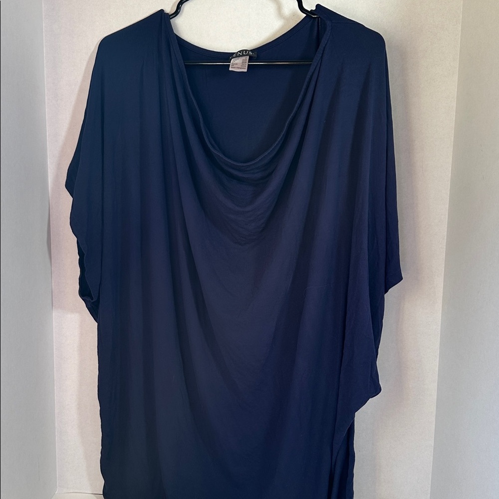 Venus navy blue cowl neck dolman top size 3X